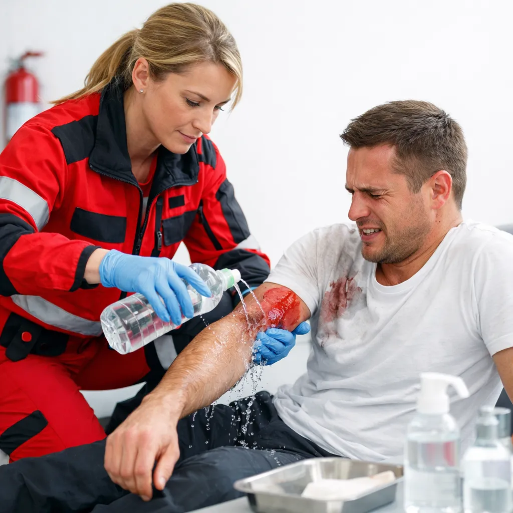 Pierwsza pomoc przy oparzeniach chemicznych i termicznych