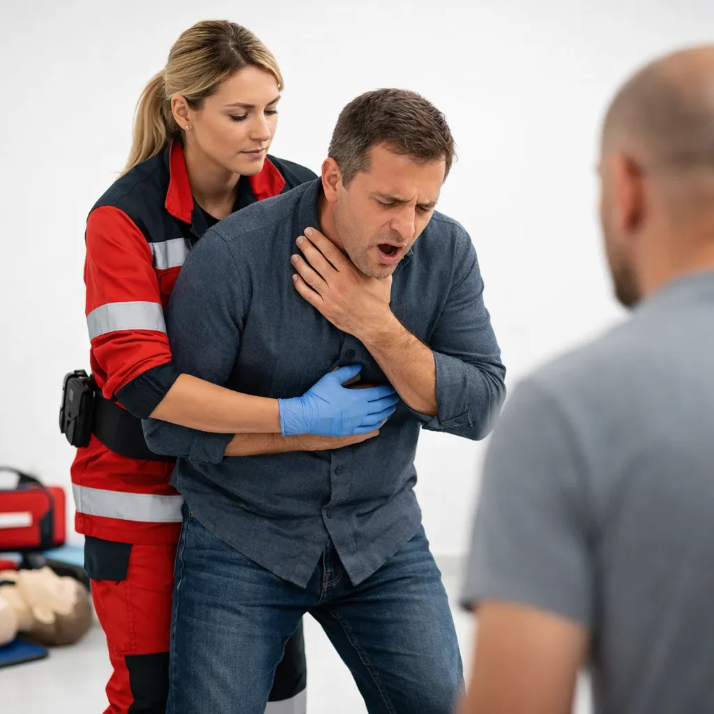 Jak udzielić pierwszej pomocy przy zadławieniu u dorosłych krok po kroku